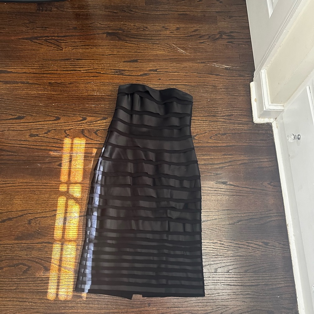 WHBM size 4 black strapless dress